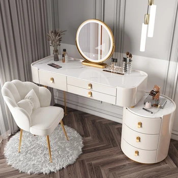 Ящики для хранения Туалетный столик Современный минималистичный белый зеркальный туалетный столик Большая мебель высокого класса Penteadeiras de Maquiagem